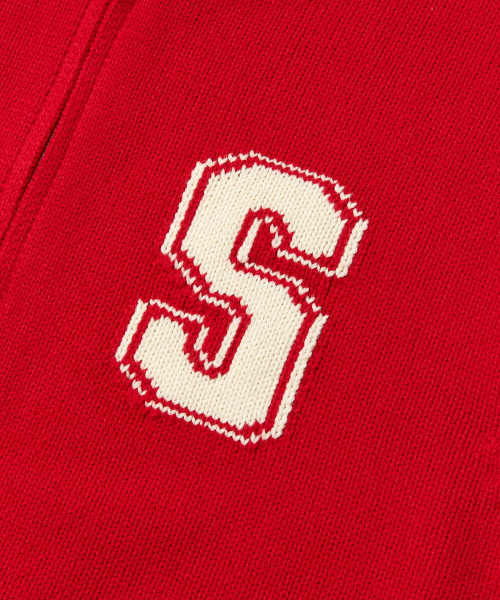 IVY UNI KNIT HOOD ZIP-UP RED