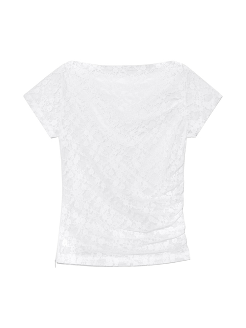 LUSH SWIRL LACE TEE(WHITE)