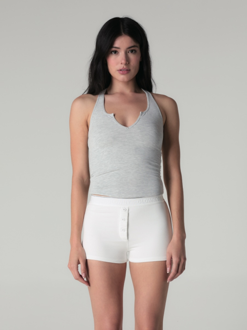 PURE MODAL SLIT TANK (WHITE MELANGE)