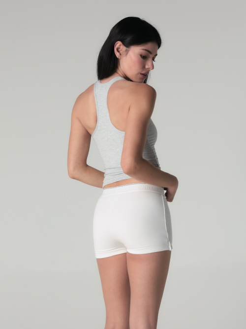 PURE MODAL SLIT TANK (WHITE MELANGE)
