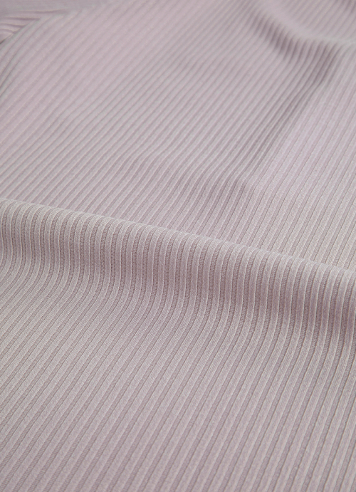 WISH RIBBED BUTTON TEE / PINK