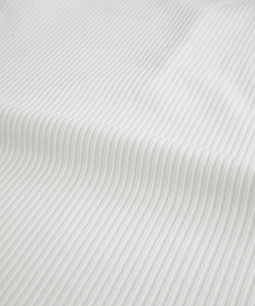 WISH RIBBED BUTTON TEE / IVORY