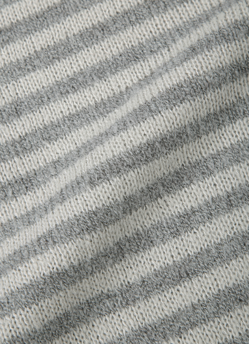 NUT POCKET CARDIGAN / STRIPE GRAY
