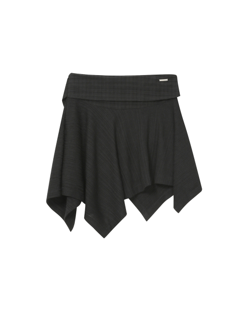 Unbalanced flow mini skirt BLACK