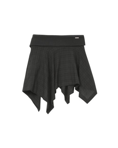 Unbalanced flow mini skirt CHECK