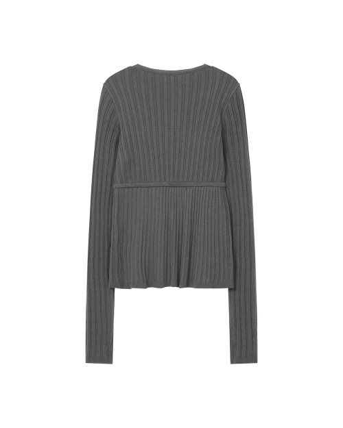 Ribbed layered cardigan knit CHARCOAL