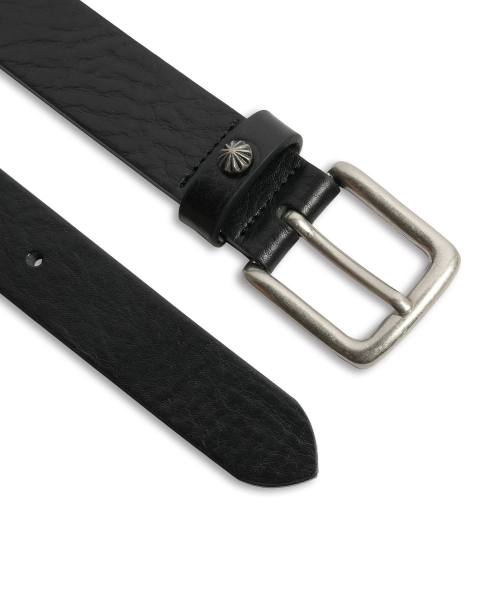 Cowhide Concho Stud Belt BLACK