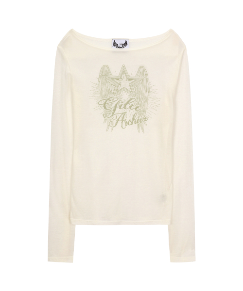 STAR WING SHEER LONG SLEEVE_WH