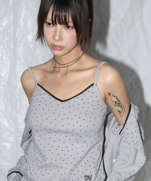 LACE STAR BASIC SLEEVELESS_(GRAY)_F25QB094