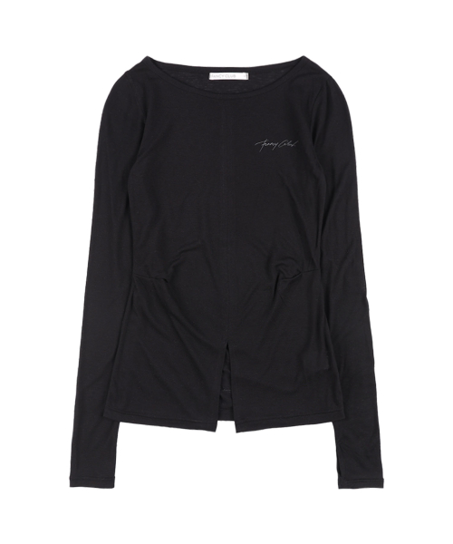 3-WAY BUTTON LAYERED LONG SLEEVE (BLACK)_F25QB079
