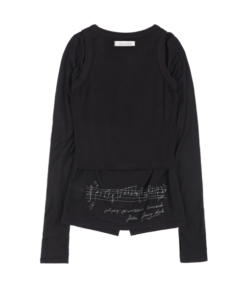 3-WAY BUTTON LAYERED LONG SLEEVE (BLACK)_F25QB079