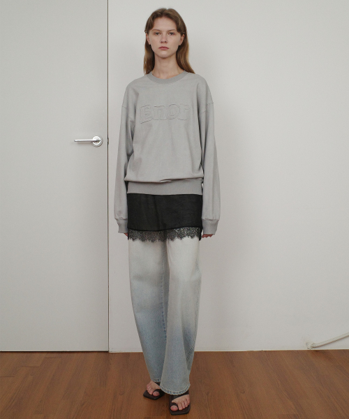 ENOR PATCH LOGO PIGMENT SWEATSHIRT - GREY