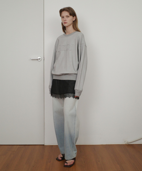 ENOR PATCH LOGO PIGMENT SWEATSHIRT - GREY