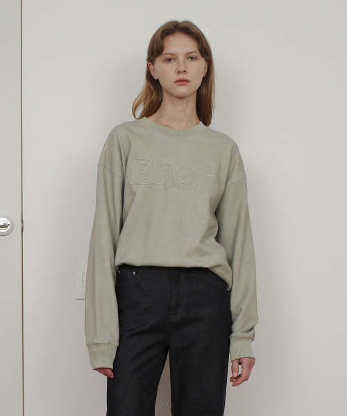 ENOR PATCH LOGO PIGMENT SWEATSHIRT - GREEN