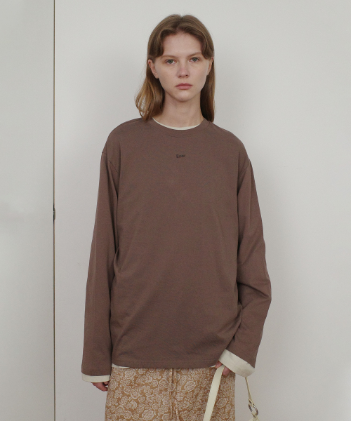 BASIC ENOR LONG SLEEVE T-SHIRT - BROWN