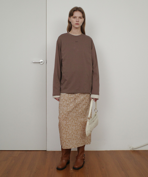 BASIC ENOR LONG SLEEVE T-SHIRT - BROWN