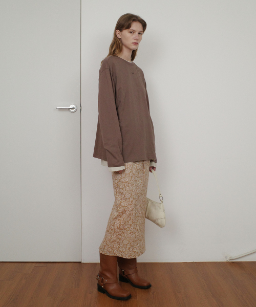 BASIC ENOR LONG SLEEVE T-SHIRT - BROWN