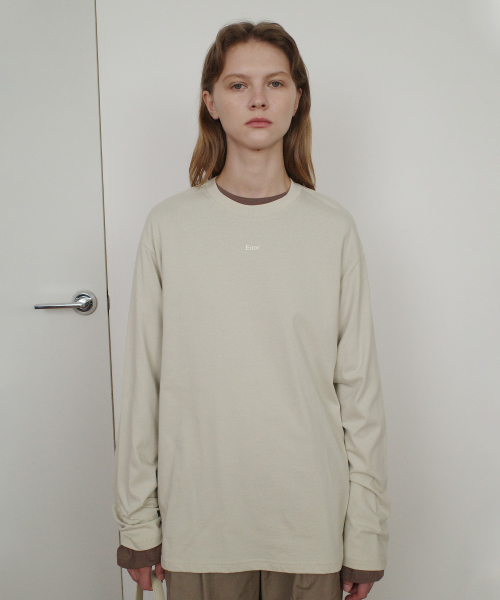 BASIC ENOR LONG SLEEVE T-SHIRT - BEIGE