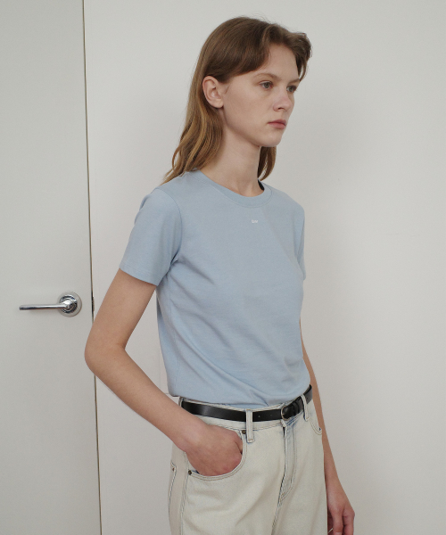 BASIC ENOR CROP T-SHIRT - BLUE