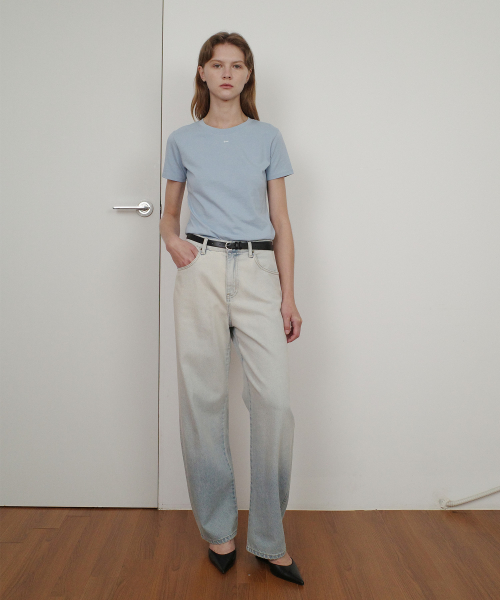 BASIC ENOR CROP T-SHIRT - BLUE