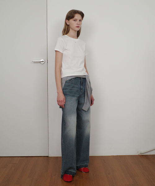 BASIC ENOR CROP T-SHIRT - WHITE