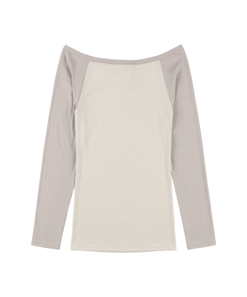 HEAVENLY OFF-SHOULDER LONG SLEEVE (BEIGE) F25QB084