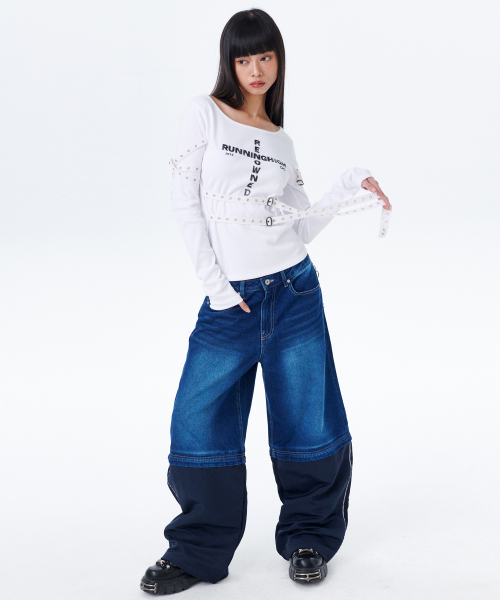 벨트 슬림 L/S 티 [화이트]