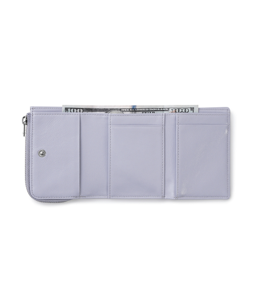 HEARTY ZIPPER WALLET - MISTY LAVENDER