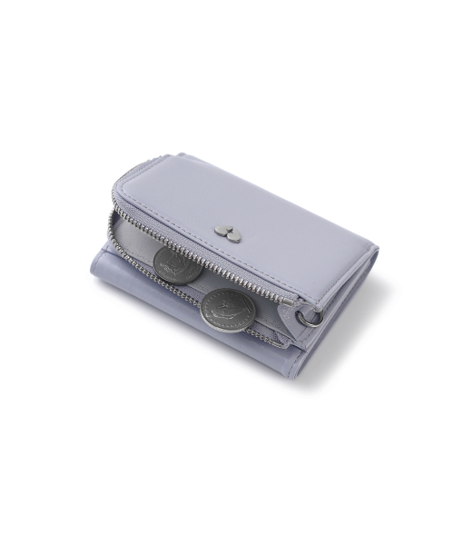 HEARTY ZIPPER WALLET - MISTY LAVENDER