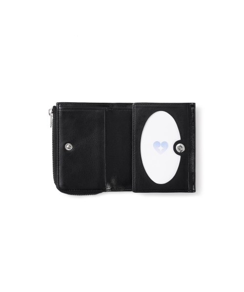 HEARTY ZIPPER WALLET - BLACK