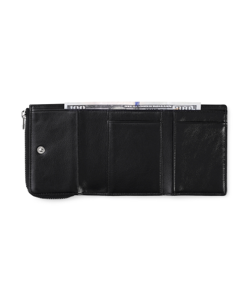 HEARTY ZIPPER WALLET - BLACK