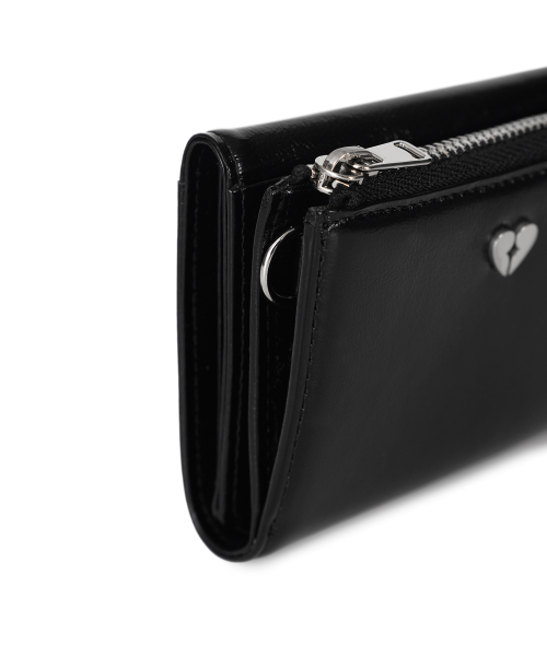 HEARTY ZIPPER WALLET - BLACK