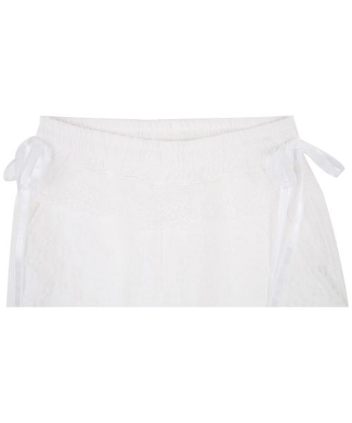 Flower Embossed Lace Pants_Ivory