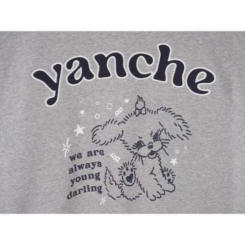 YANCHE DARLING 맨투맨_멜란지그레이