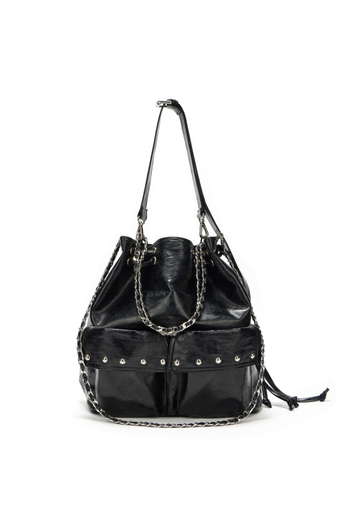 DEINET 5-WAY STUD POCKET MULTI BAG IN BLACK