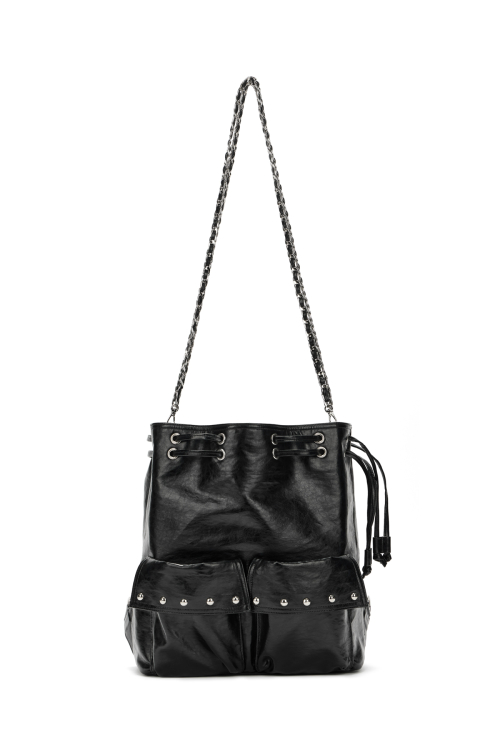DEINET 5-WAY STUD POCKET MULTI BAG IN BLACK