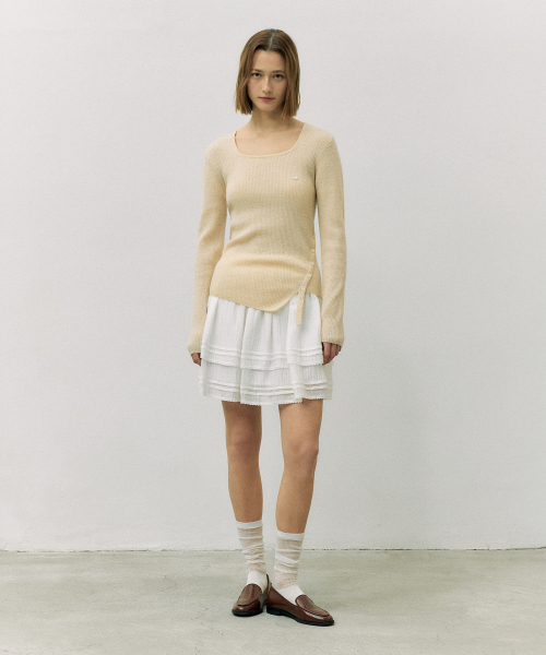 CANCAN LACE MINI SKIRT WHITE
