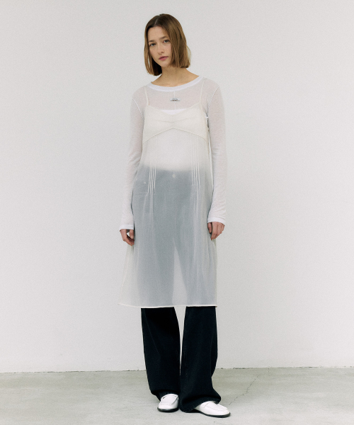 SHEER LAYERED ONEPIECE CREAM