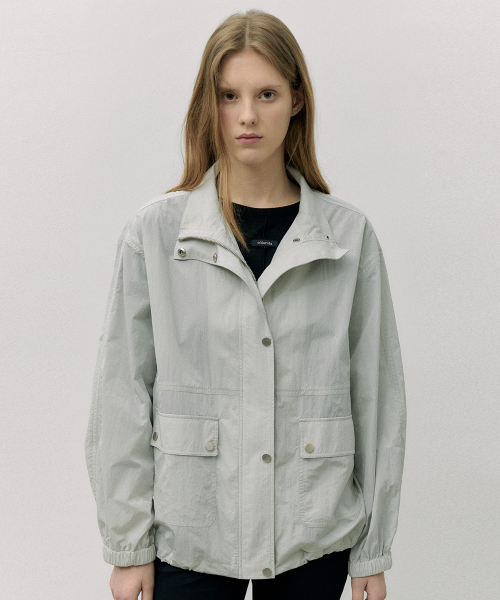 HIGH NECK WIND JACKET GRAY