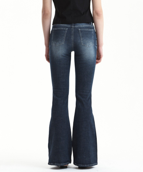 102 CAT WASHING MID-RISE JEANS DEEP BLUE