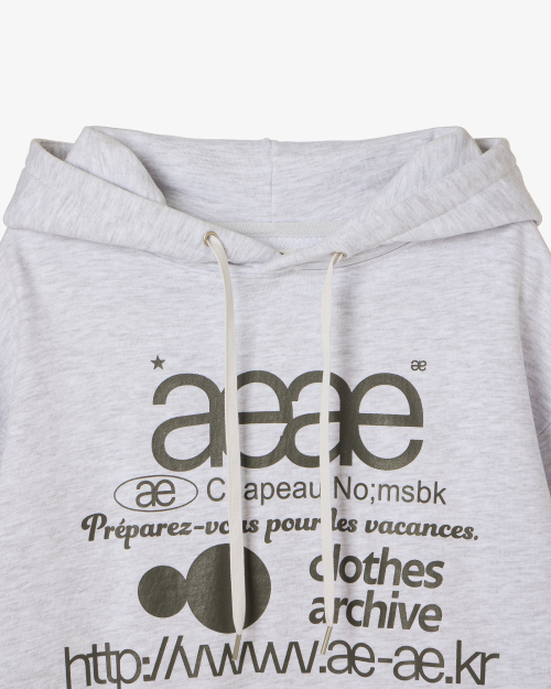 WEB LOGO LOOSED HOODIE [LIGHT GREY]