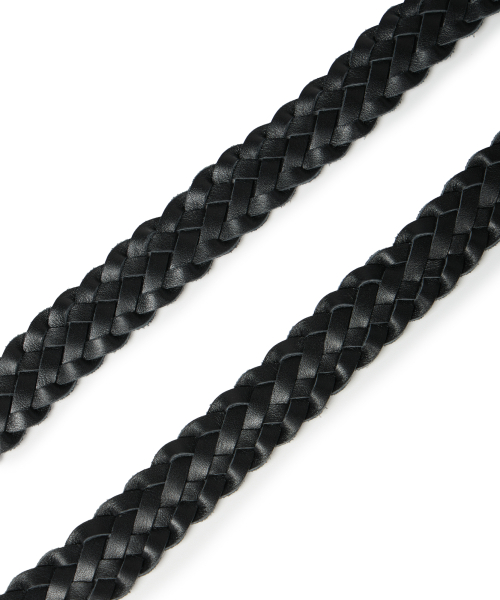 30mm Braided Western Leather Belt (Black)