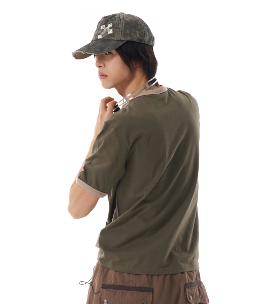 CROS2 Washed Damage Ball Cap (Green Gray)