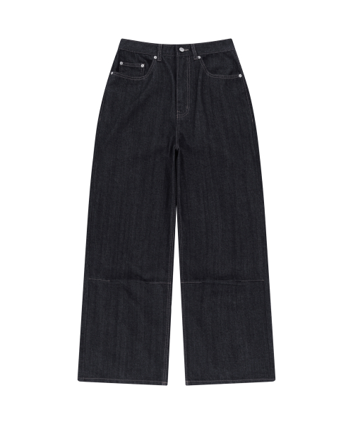 Snake Printed Denim Pants (Black)