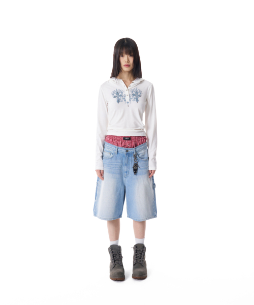 Needlework Carpenter Bermuda Denim Pants (Blue)