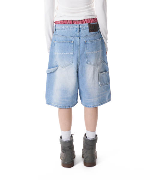 Needlework Carpenter Bermuda Denim Pants (Blue)