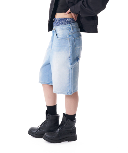 Needlework Carpenter Bermuda Denim Pants (Blue)