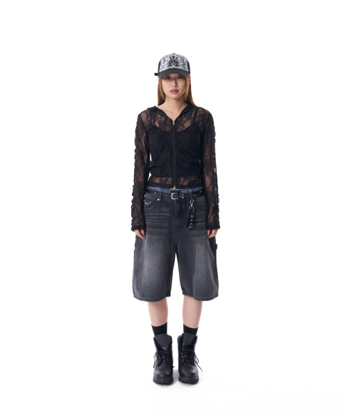 Needlework Carpenter Bermuda Denim Pants (Black)