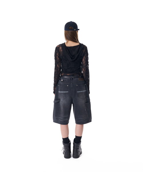 Needlework Carpenter Bermuda Denim Pants (Black)