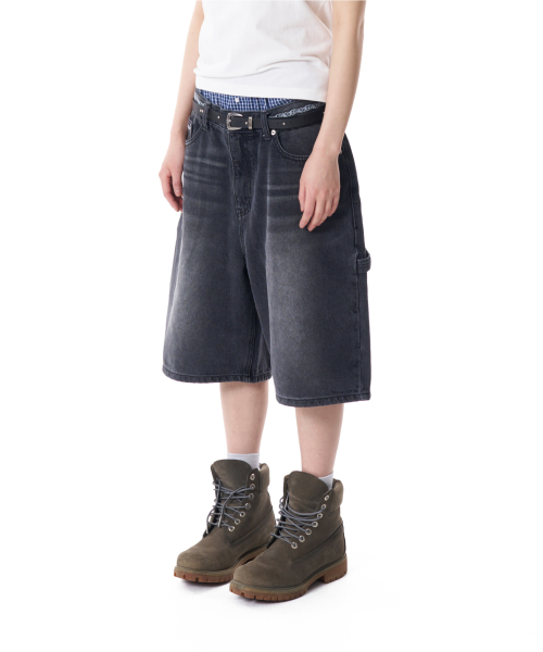Needlework Carpenter Bermuda Denim Pants (Black)